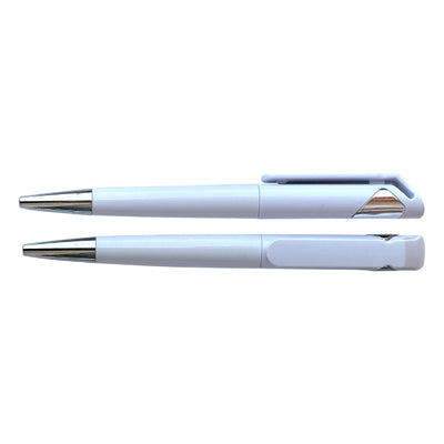 Cutedge Promotional Plastic Pen with Custom Logo – Corporate Giveaway Pens (Silver, Blue, Black, Red)