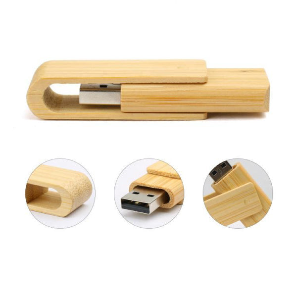 AMIF 095 Wooden Swivel USB Flash Drive – Bamboo Custom