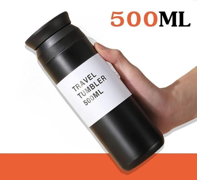 Travel Tumbler with Cut Cap 500ml - Black