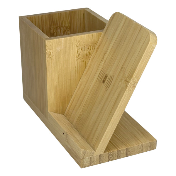 Eco-Friendly Bamboo Pen Holder with Wireless Charger