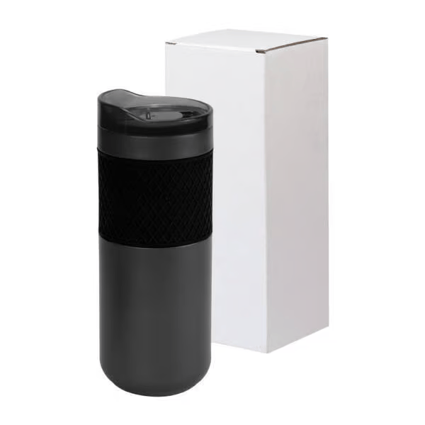 TMI-075-BLK Double Wall Stainless Steel Bottle with Slide-Lock PP Lid (532ml / 18 oz)