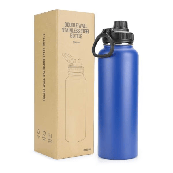 TMI-040-BLK Double Wall Stainless Steel Bottle with Carry Handle