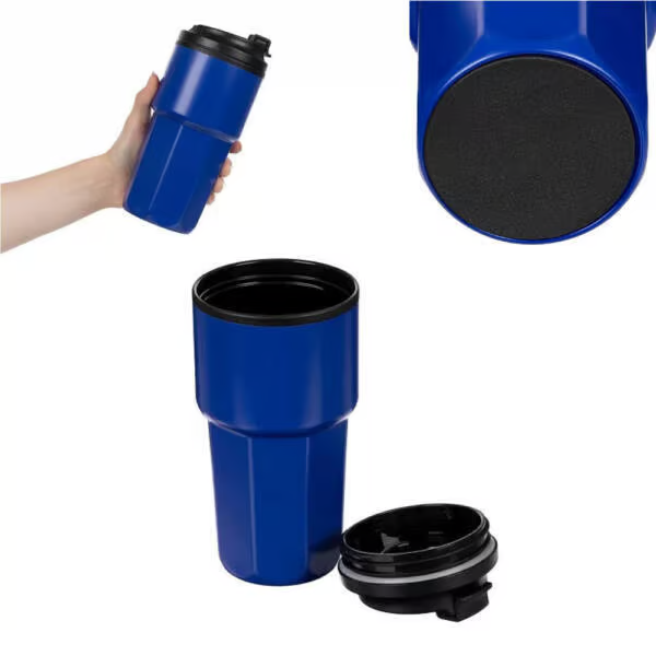 TMI-077 – Double Wall Tumbler with Flip-Top PP Lid (473ml)