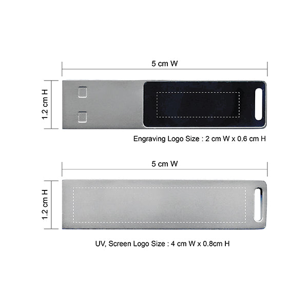 AMIF 091 Slim Metal LED USB Flash Drive – Light-Up Logo