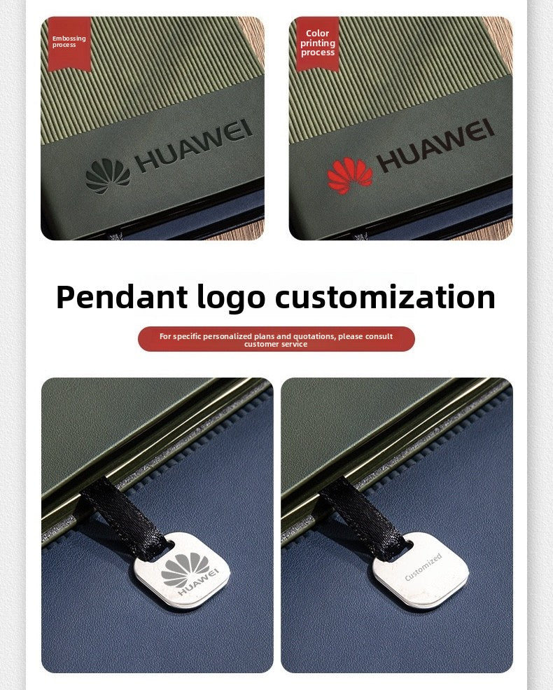 Premium PU Cover Notebook with Metal Bookmark - Blue