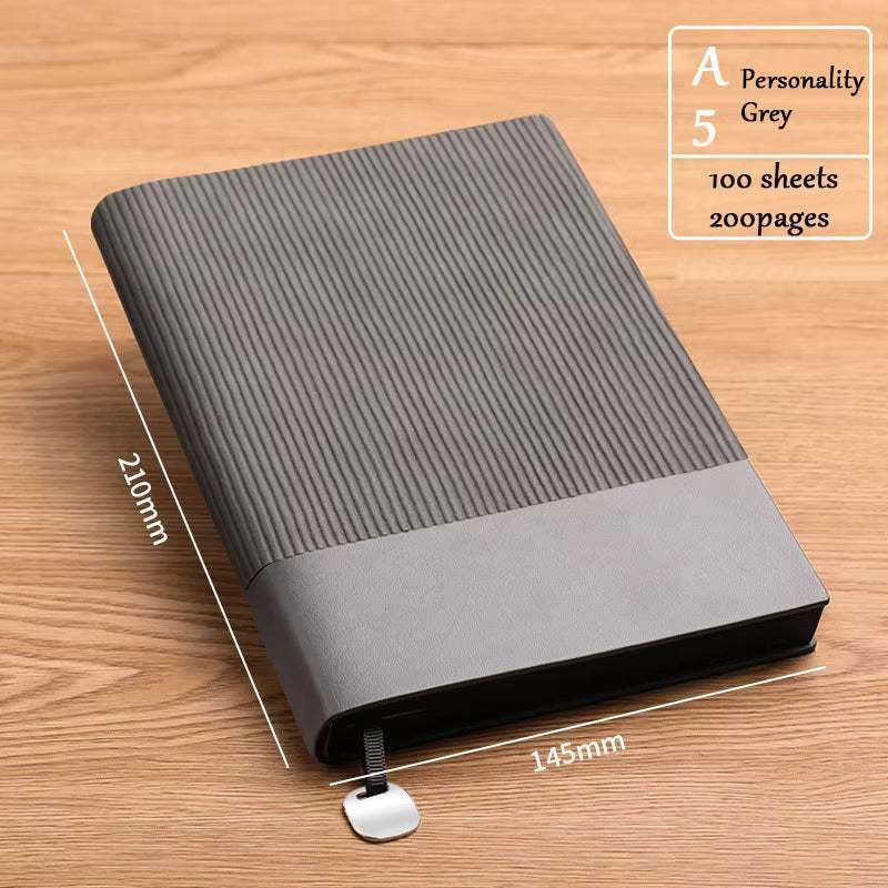 Premium PU Soft Cover Notebook with Metal Bookmark - Olive Green
