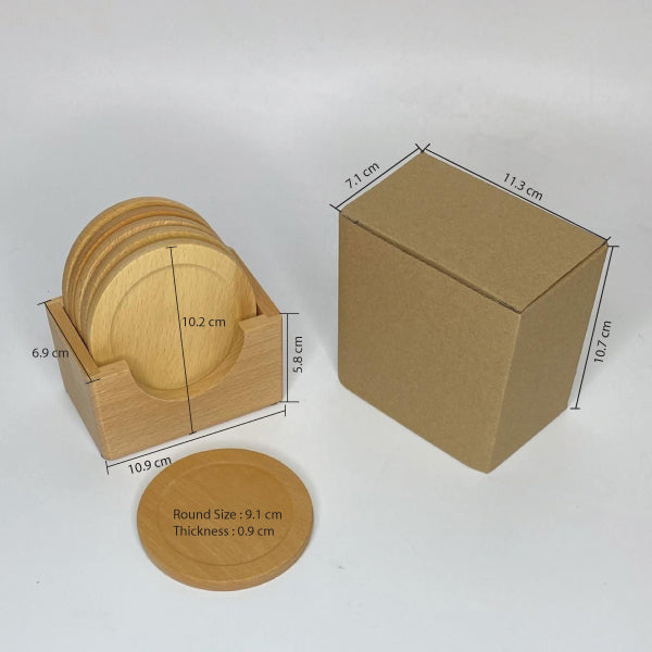 ATCMI-02 - Wood Coasters with Holder