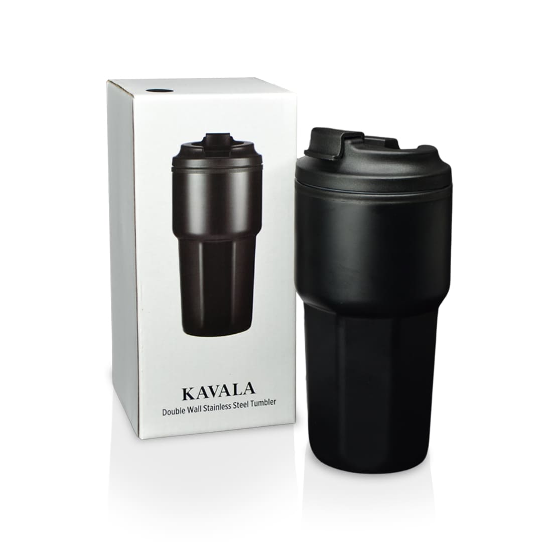 KAMIALA - Giftology Steel/PP Double Wall Travel Mug (500ml - Black)