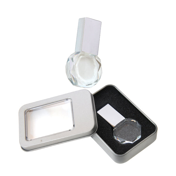AMIF 015 Round Crystal Metal USB Flash Drive – Branding (4GB–64GB)