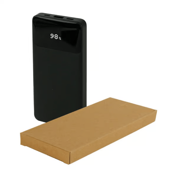 PBMI-10K-BLK Powerbank with LED Screen β 10,000 mAh & Built-in Cables