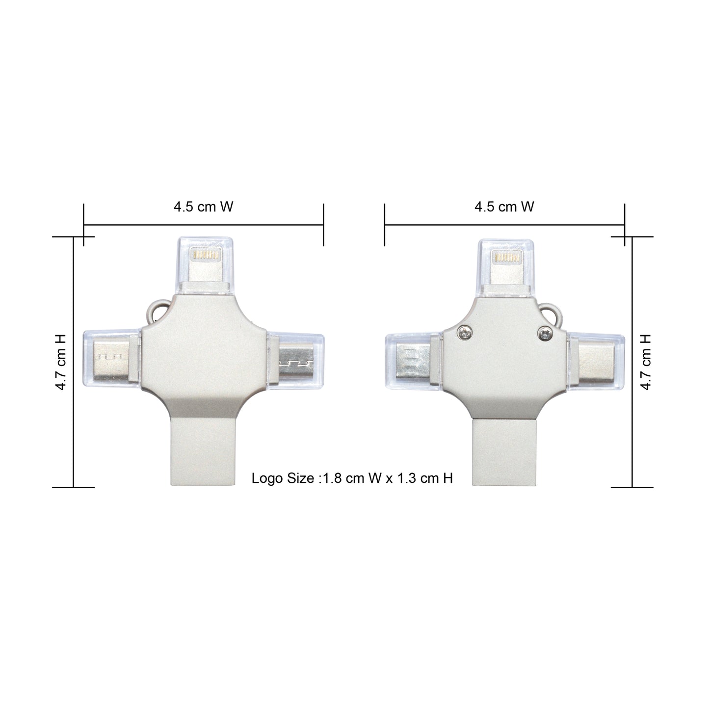 AMIF 089 4-in-1 USB Flash Drive – Multi-Port Metal Drive