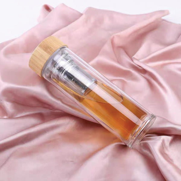 ATMI 22 - Double Wall Glass Insulation Bottle with Wooden Cap 750ML