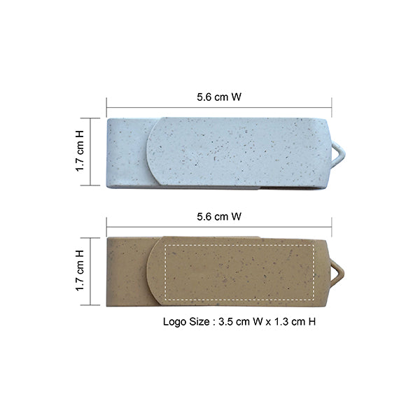 AMIF 106 Eco-Friendly Wheat Straw Swivel USB Flash Drive
