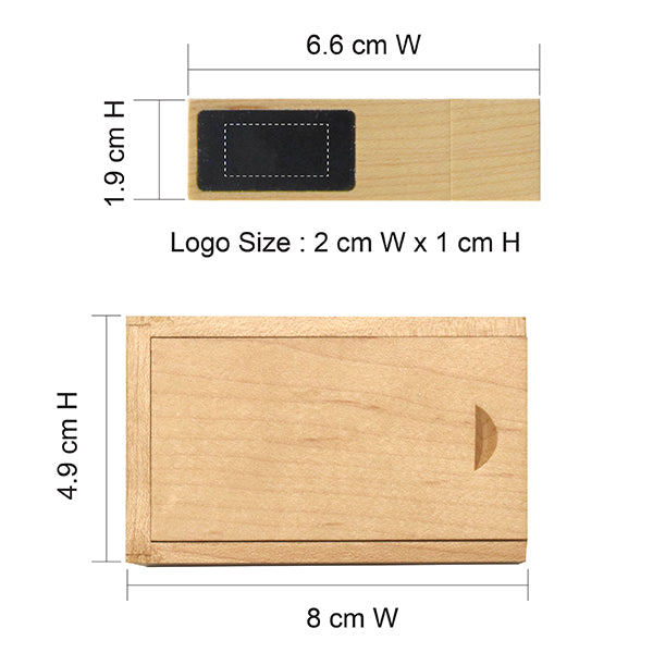 AMIF 103 Wooden LED Light-Up USB Flash Drive – Eco-Friendly