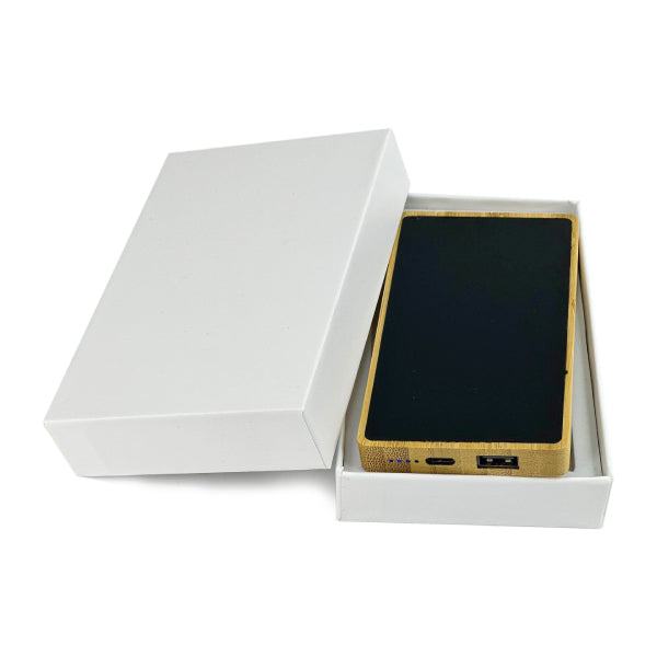 AMIK 122 - Bamboo Power Bank with Light-Up Logo