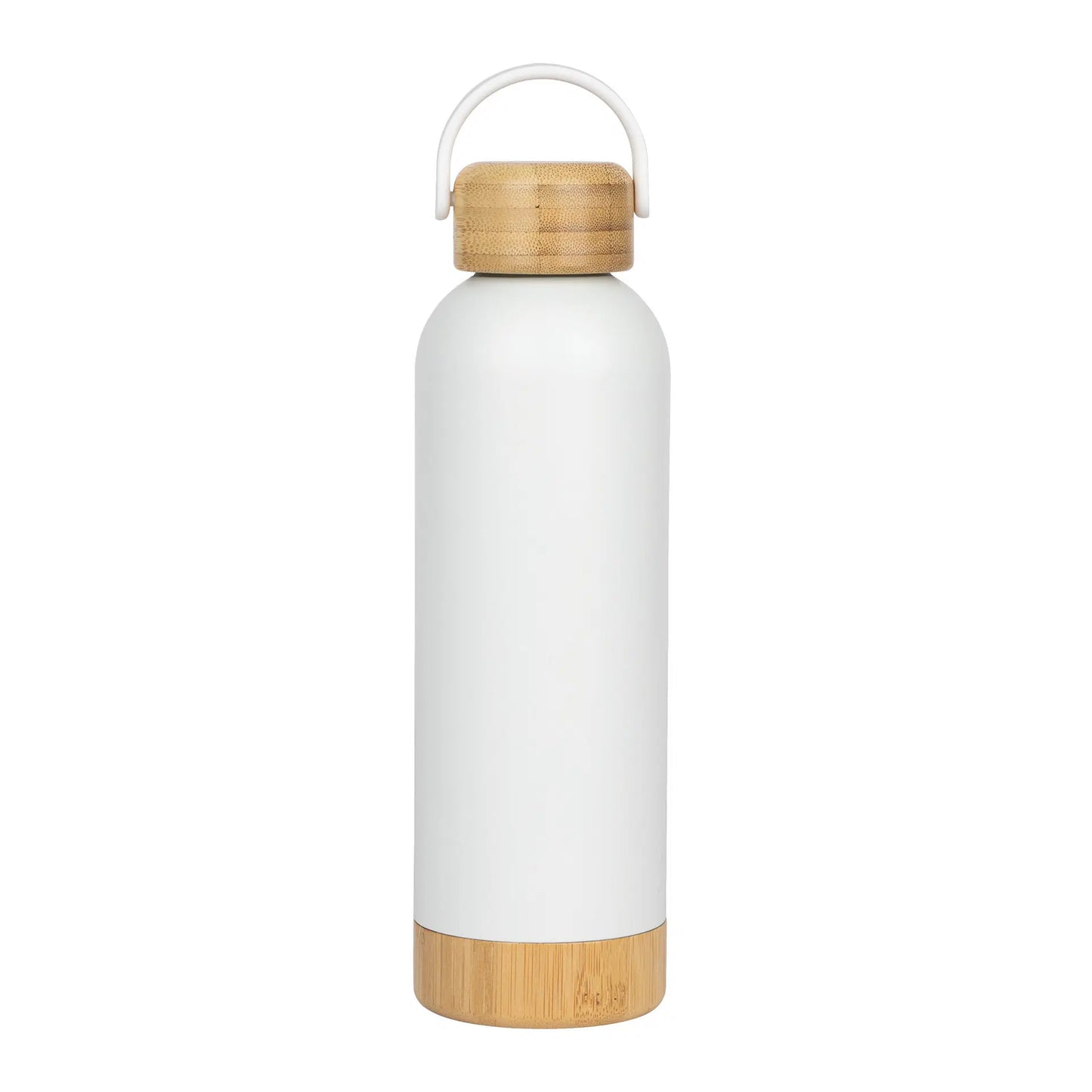Vellrix | 11470 MIWT - Insulated Bottle with Bamboo Lid (White)