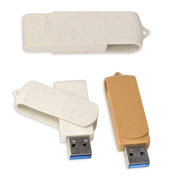 AMIF 106 Eco-Friendly Wheat Straw Swivel USB Flash Drive