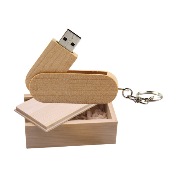 AMIF 032 Wooden Swivel USB Flash Drive – Custom Engraving