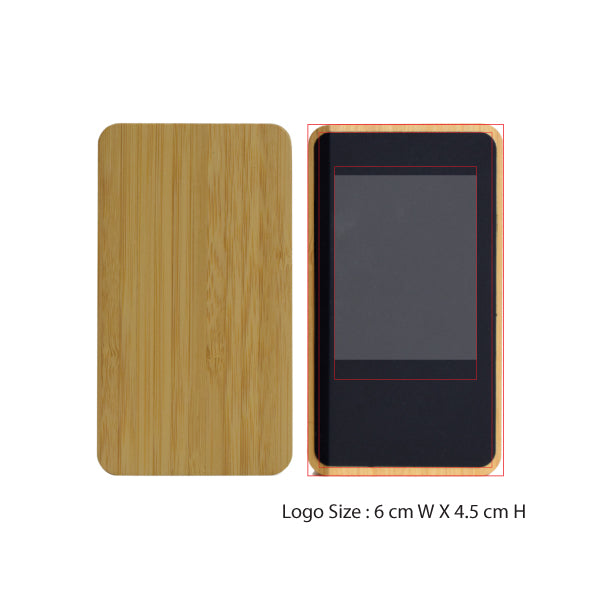 AMIK 122 - Bamboo Power Bank with Light-Up Logo