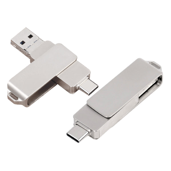 AMIF 096 3-in-1 Metal USB Flash Drive – 360° Swivel