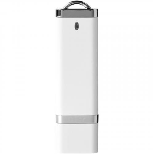 محرك فلاش USB نحيف من البلاستيك والفولاذ - ذاكرة USB ترويجية بيضاء