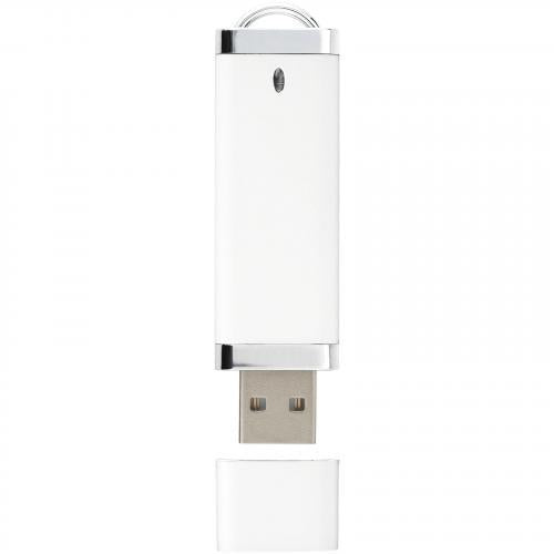 محرك فلاش USB نحيف من البلاستيك والفولاذ - ذاكرة USB ترويجية بيضاء