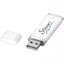 محرك فلاش USB نحيف من البلاستيك والفولاذ - ذاكرة USB ترويجية بيضاء