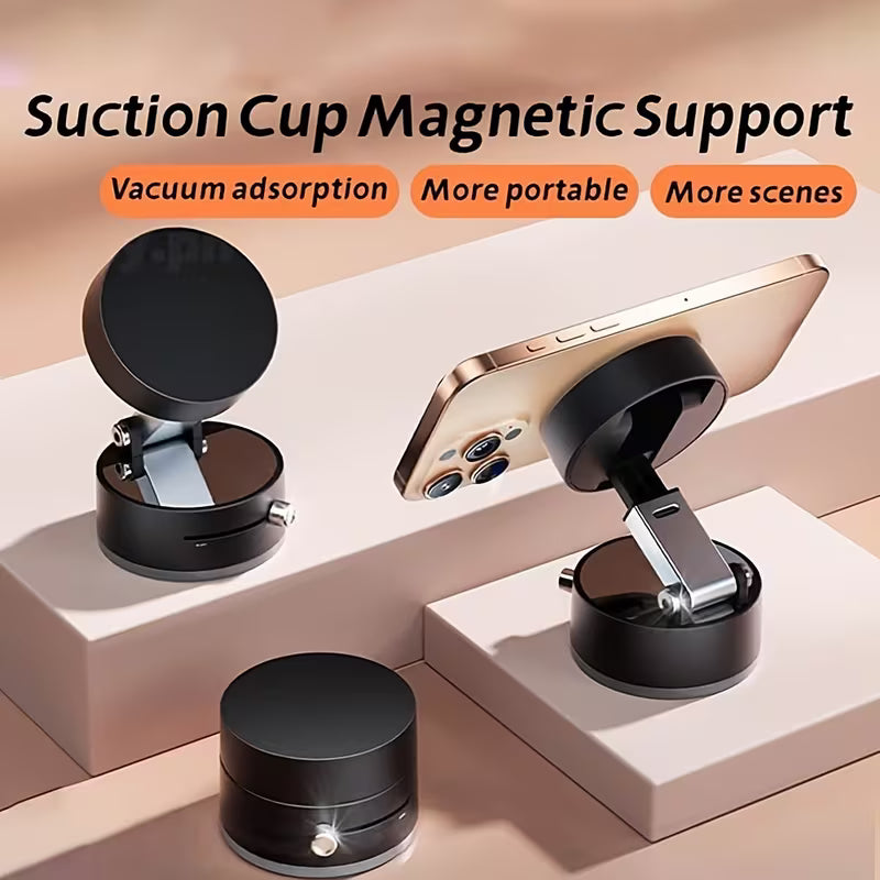 Foldable & Extendable Phone Holder with Suction Cup – Universal Mobile Stand for Car, Home & Office (Black)