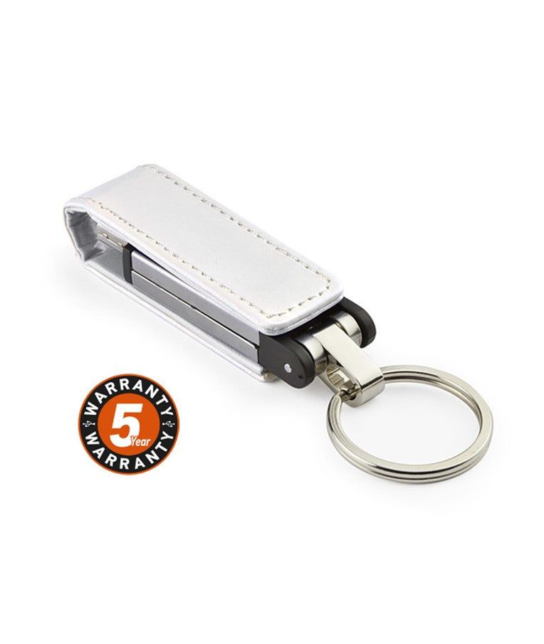 Premium Leather USB Keychain – Executive Metal & Leather Flash Drive