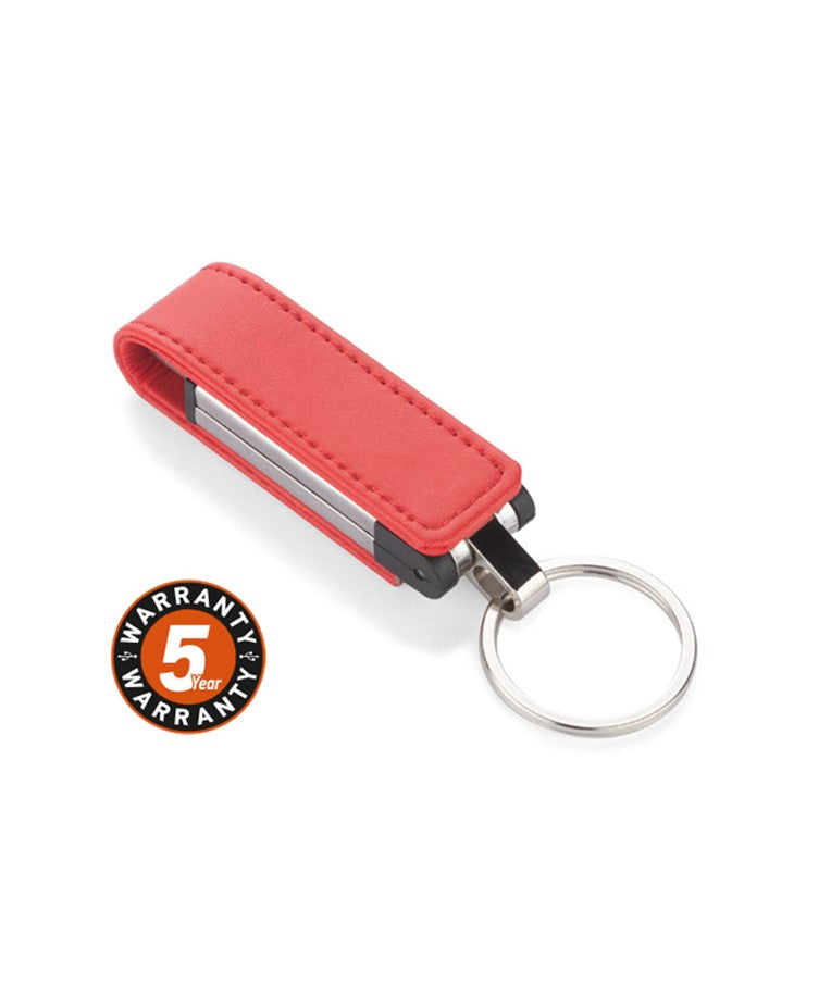 Premium Leather USB Keychain – Executive Metal & Leather Flash Drive