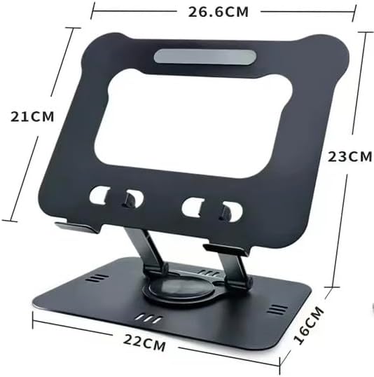 Adjustable Foldable Metal Tablet Stand with 360° Rotation – Premium Desk Holder for iPad & Tablets up to 13”