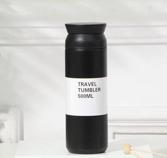 Travel Tumbler with Cut Cap 500ml - Black