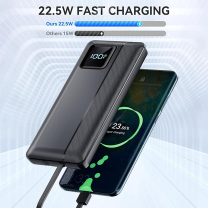 AMIK10 - Power Bank with Portable Charger - 10000mAh, 22.5W Fast Charging, Digital Display