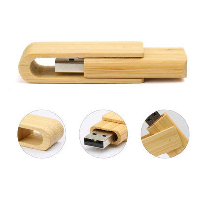 AMIF 095 Wooden Swivel USB Flash Drive – Bamboo Custom