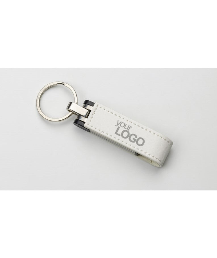 Premium Leather USB Keychain – Executive Metal & Leather Flash Drive