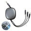 100W Retractable 3-in-1 USB-C Multi Tip Cable – Fast Charging PD3.0 with Data Transfer (Type-C, Lightning, Micro USB)