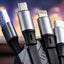 100W 3-in-1 Retractable Fast Charging Cable with Phone Holder – Type-C, Lightning & Micro USB