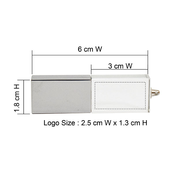 Crystal USB Flash Drive with Steel Cap – Premium Square Crystal Metal USB