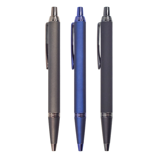 Smooth Touch Metal Pen with Custom Logo – Premium Corporate Gift Pen (Black & Grey)
