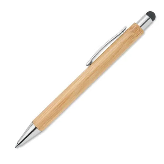 Eco-Friendly Bamboo Metal Pen with Stylus – Sustainable Corporate Gift with Custom Logo (Natural Wood)