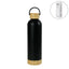 Double Wall Stainless Steel Bottle with Bamboo Cap & Handle – 750ml