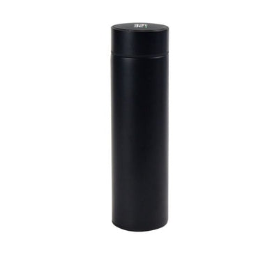 Black smart temperature LED display bottle on a white background