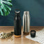 Double Wall Stainless Steel Bottle with Cork Base – Black | 500ml