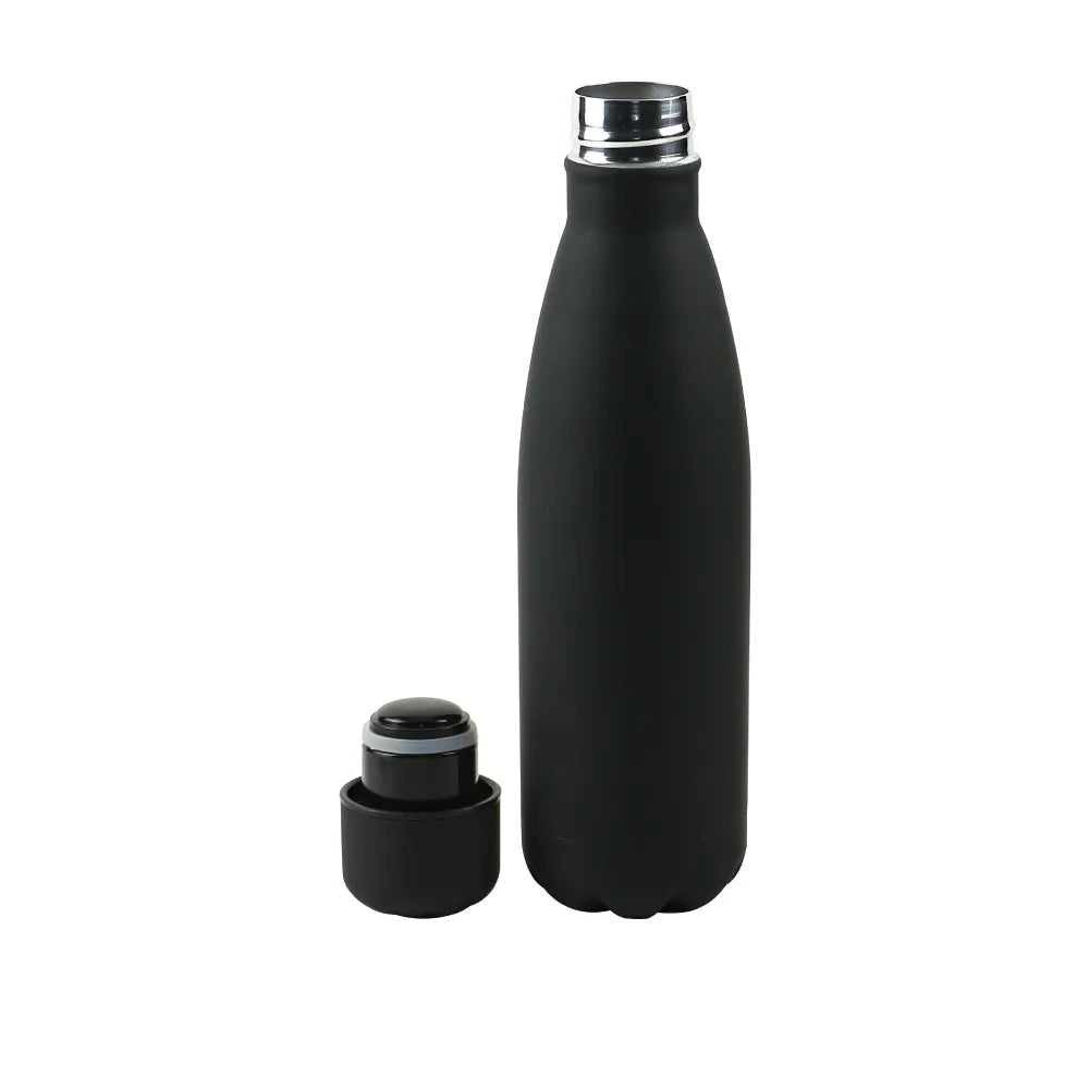 Premium Puff Bottle – Matte Black Stainless Steel (500 ml)