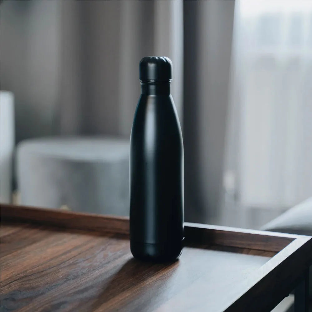 Premium Puff Bottle – Matte Black Stainless Steel (500 ml)