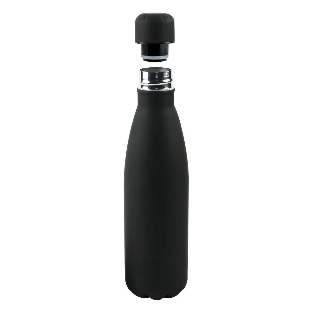 Premium Puff Bottle – Matte Black Stainless Steel (500 ml)