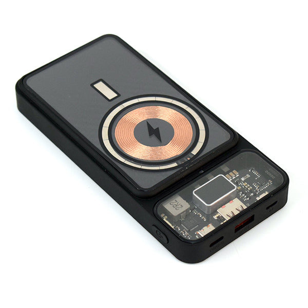 20,000mAh Transparent Magnetic Wireless Power Bank with Light-Up Logo – Fast Charging Premium Tech Gift