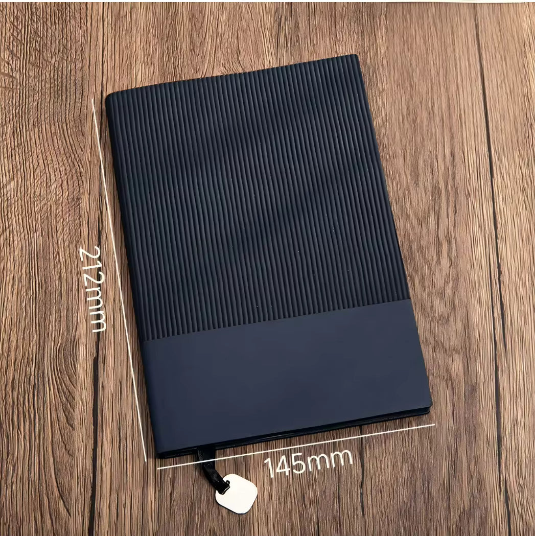 Premium PU Cover Notebook with Metal Bookmark - Blue
