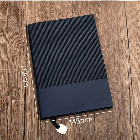Premium PU Cover Notebook with Metal Bookmark - Blue