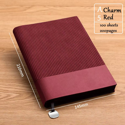 Premium PU Soft Cover Notebook with Metal Bookmark - Olive Green